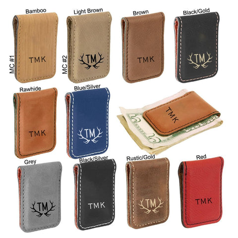 LEATHER LIKE MAGNETIC MONEY CLIPS