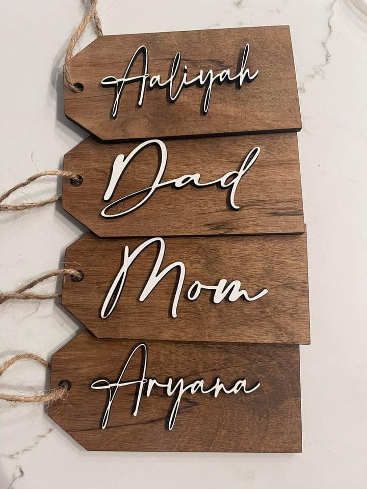 WOODEN STOCKING TAGS -