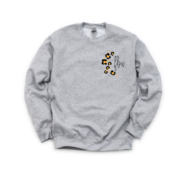 LEOPARD BORDER EMBROIDERED SCHOOL SWEATSHIRTS - YOUTH & ADULT