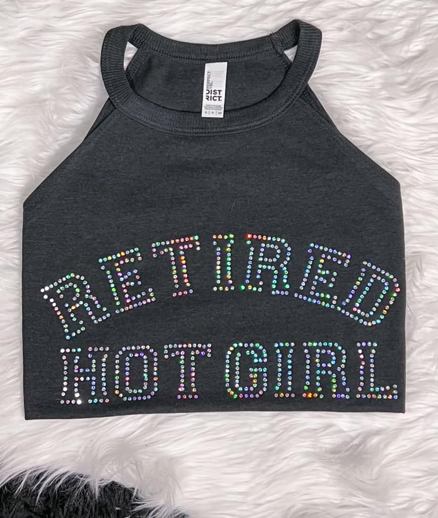 RETIRED HOT GIRL SPARLY HIGH NECK TANK