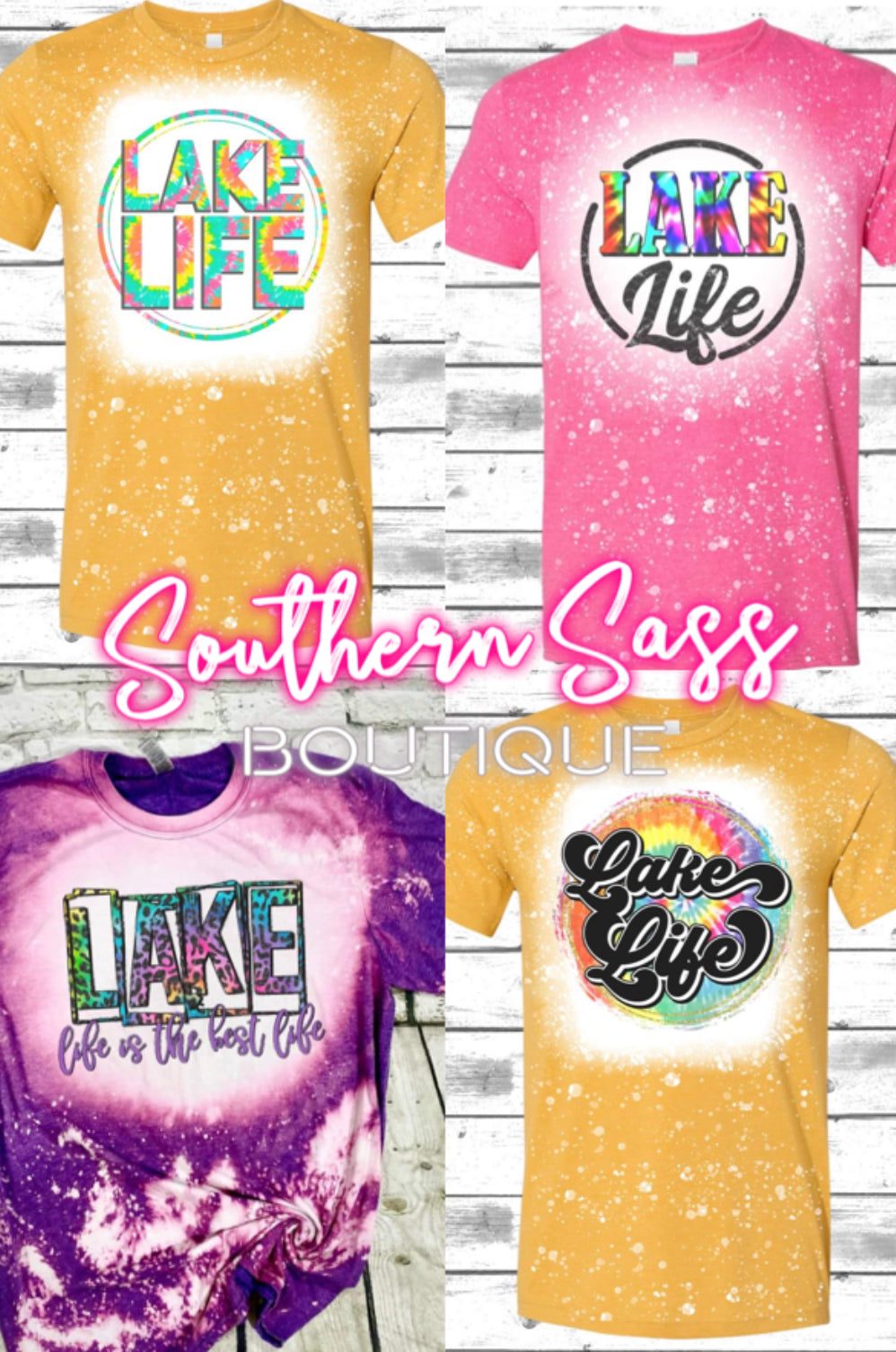 LAKE LIFE BLEACHED GRAPHIC TEES
