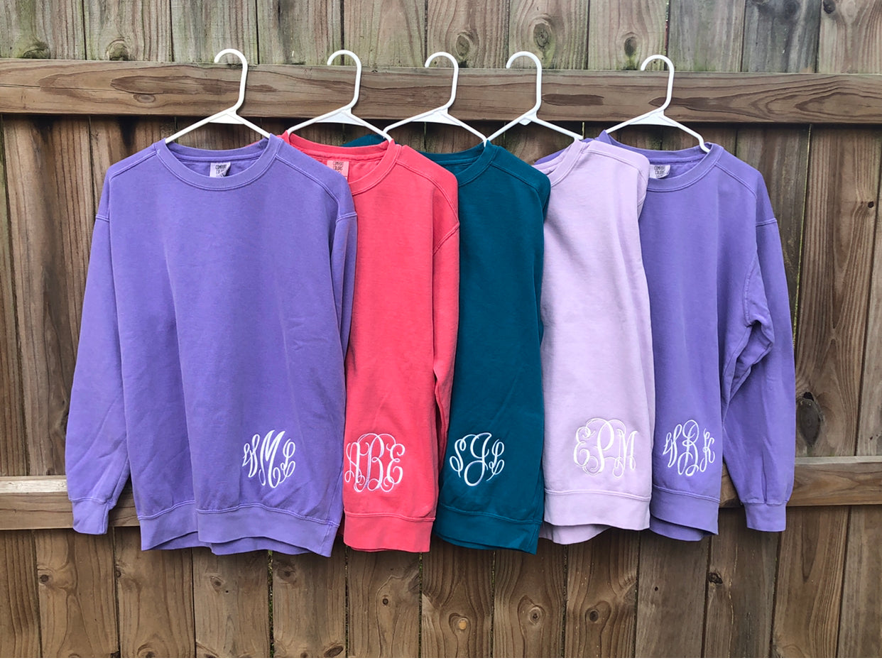 Monogrammed Comfort Colors Sweatshirt