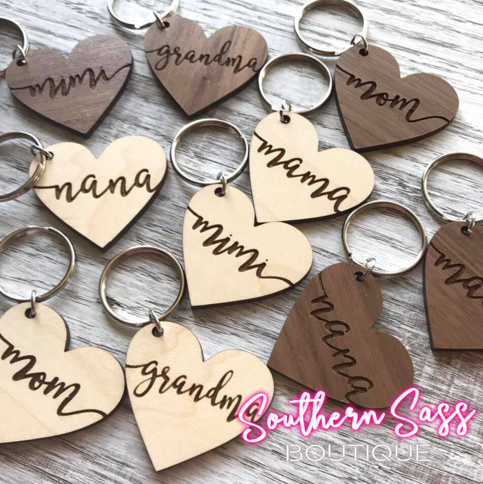 LASER ENGRAVED MOTHER'S DAY KEYCHAINS