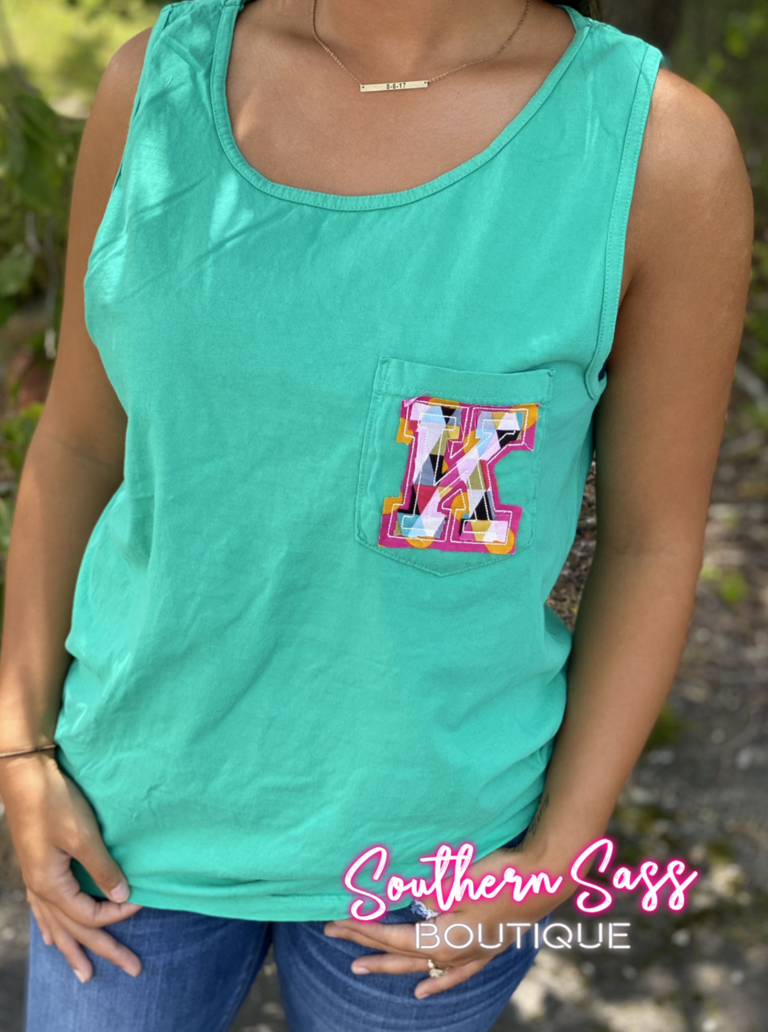 SUMMER APPLIQUE COMFORT COLOR TANK AND TEE