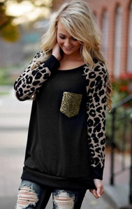Out on the Town Tunic with Leopard Sleeves