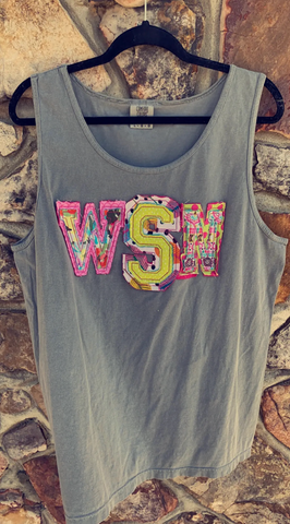 BRIGHT COLOR RAGGY MONOGRAM TEES & TANKS