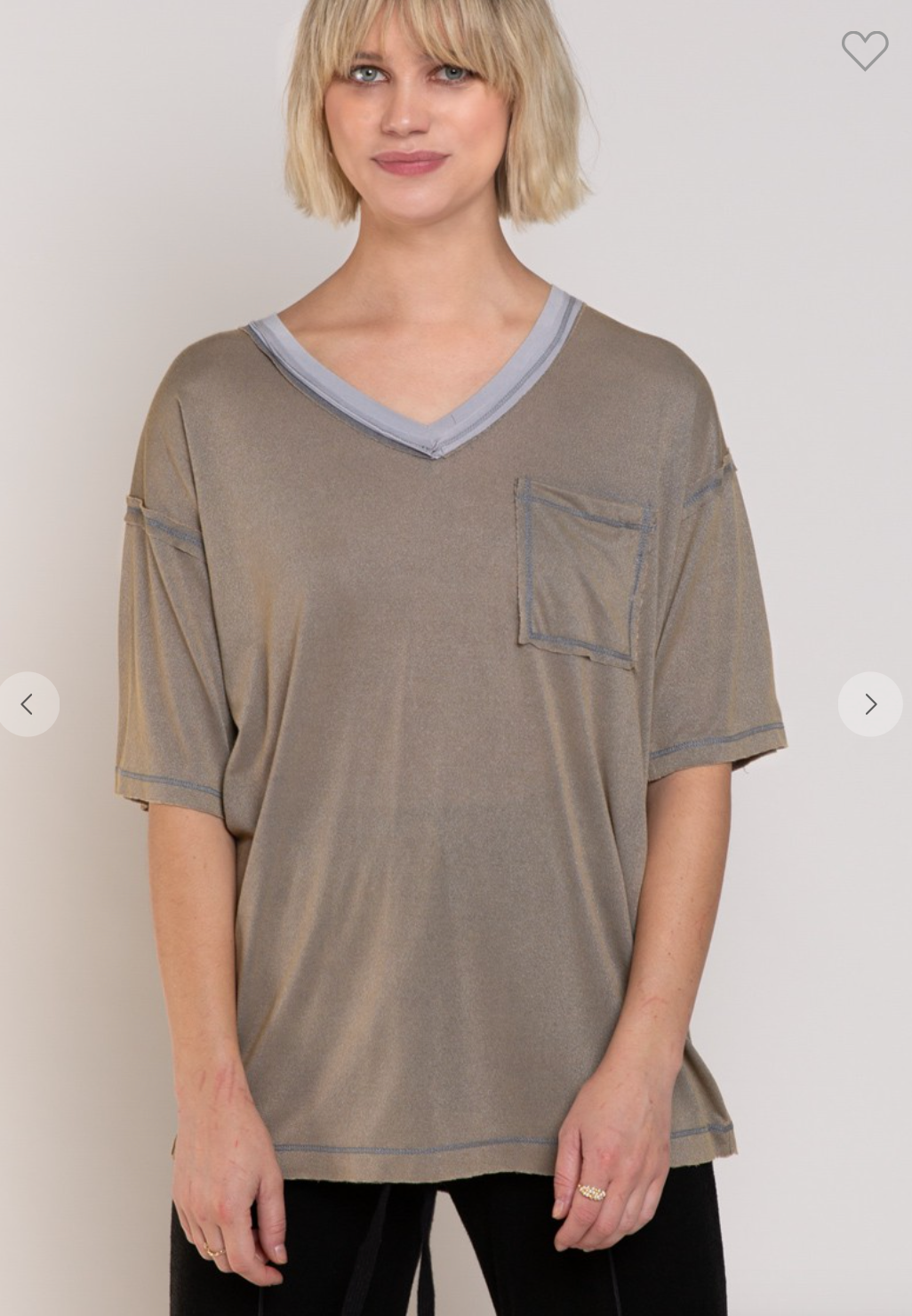 SHINY CHARCOAL RELAXED FIT TEE