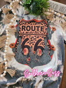ROUTE 66 BLEACHED GRAPHIC TEE