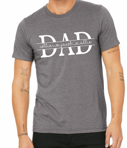 FATHERS DAY PERSONALIZED KID NAME TSHIRT