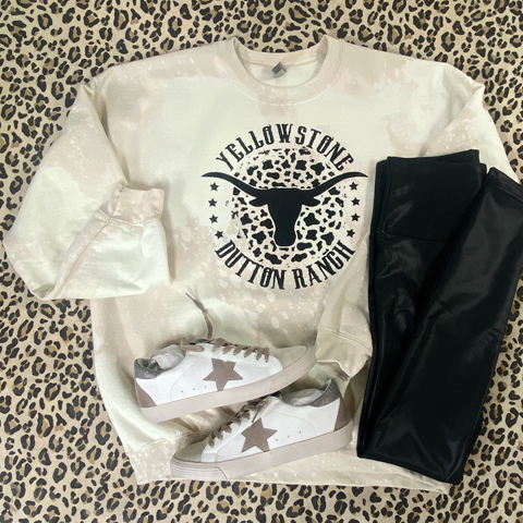 YELLOWSTONE DUTTON RANCH BLEACHED SWEATSHIRT