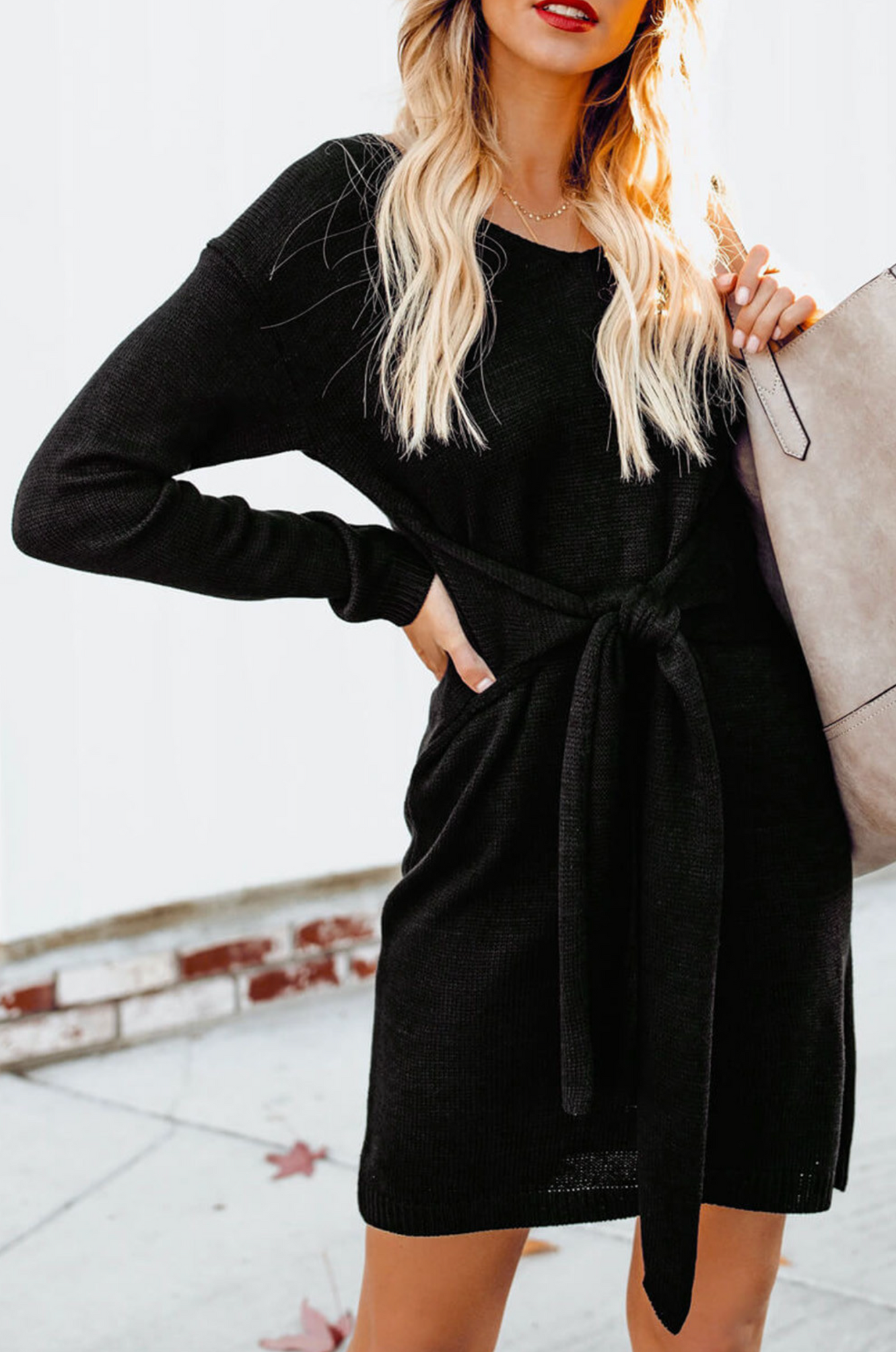 Black tight sweater dress hot sale