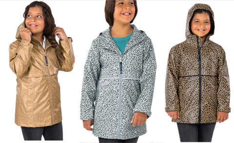 YOUTH ANIMAL PRINT FULL ZIP CHARLES RIVER RAINJACKET ** FREE EMBROIDERY