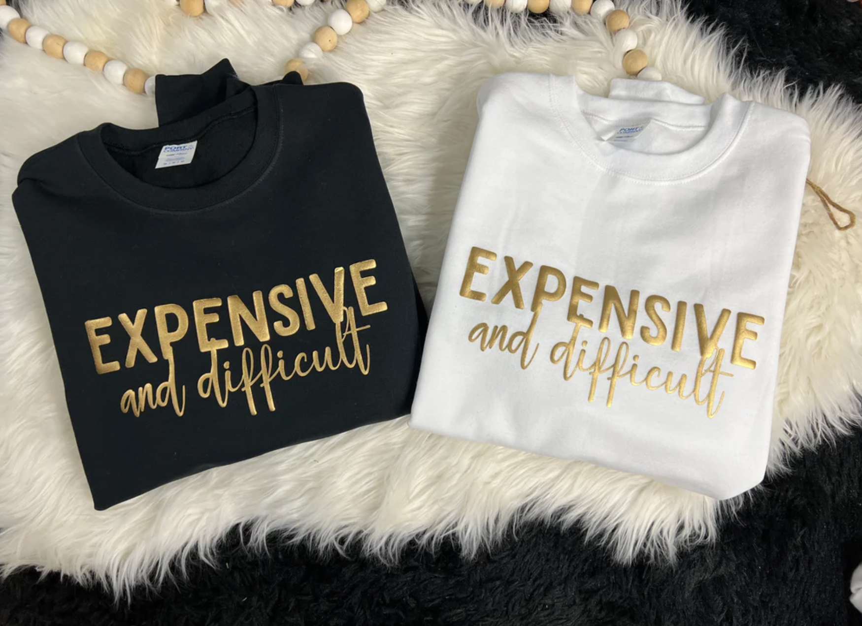EXPENSIVE AND DIFFICULT METALLIC PUFF SWEATSHIRTS