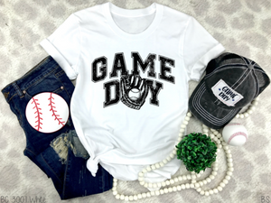 game day with glove graphic tee
