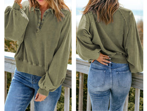 GET IT GIRL GREEN PULLOVER