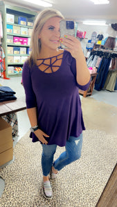 PURPLE CAGE TUNIC WITH POCKETS
