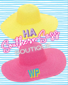 SHADOW BLOCK EMBOIDERED FLOPPY HAT * FREE EMBROIDERY