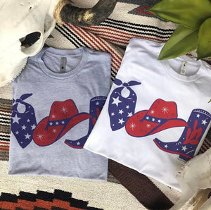 WESTERN RED WHITE & BLUE TEE